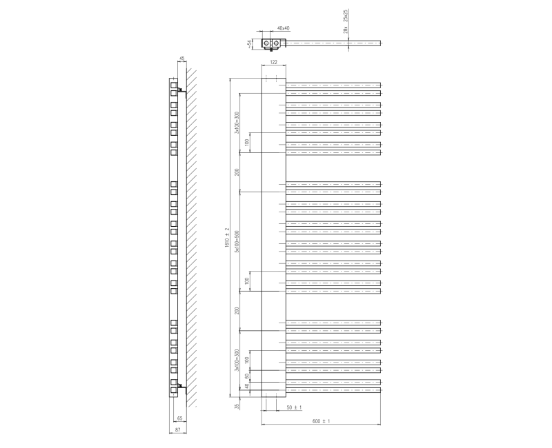 Dvieļu žāvētājs / Radiators Sapho Altalena 60x161cm, metālisks antracīts  IR176