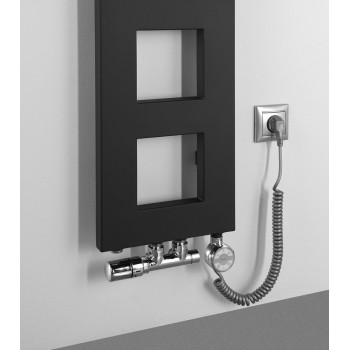 Dvieļu žāvētājs / Radiators Sapho Block  28x133cm, 353 W, melns Matēts IR181