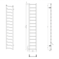 Полотенцесушитель / Радиатор Sapho Dina 174x30см, матовый черный IR376B