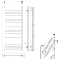 Полотенцесушитель / Радиатор Sapho Metro 50x120см, 386Вт, матовый черный IR410TB