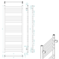 Полотенцесушитель / Радиатор Sapho Metro 60x151см, 557Вт, матовый черный IR420TB