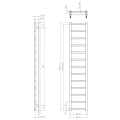 Dvieļu žāvētājs / Radiators Sapho Metro Light  30x150cm, 276W, matēti melns  IR446TB