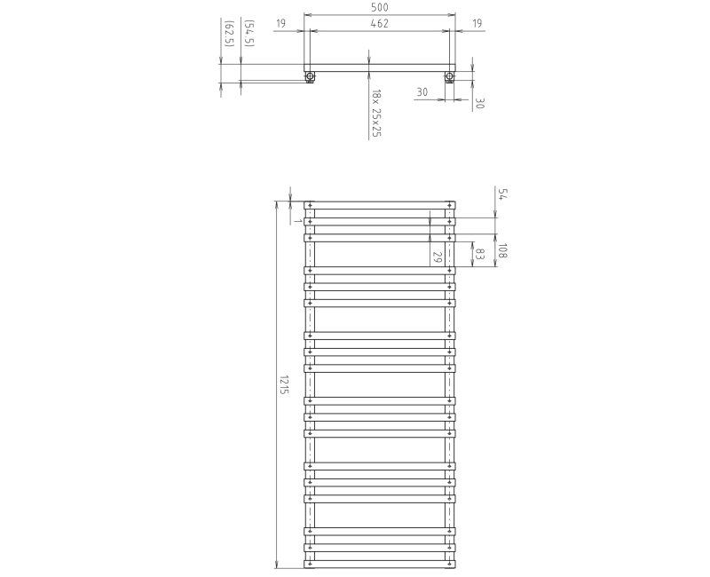 Полотенцесушитель / Радиатор Sapho Fantina 50x122см, 495Вт, матовый черный IR511