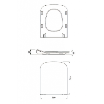 Poda vāks Cersanit CITY SQUARE Slim, ar SoftClose Balts K98-0125