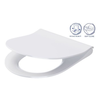 Poda vāks Cersanit CITY OVAL SLIM ar SoftClose+QuickReleas Balts K98-0146