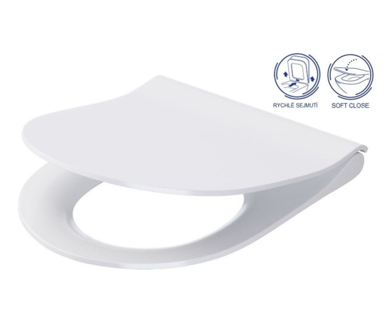 Poda vāks Cersanit CITY OVAL SLIM ar SoftClose+QuickReleas Balts K98-0146