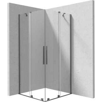 Душевая кабина Deante PRIZMA TITTANIUM 90x90см прозрачное стекло, титановые профили