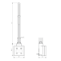 Dvieļu žāvētāja sildelements Sapho KTX ar termostatu 200W Hromēts KTX-B-300
