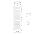 Полотенцесушитель / Радиатор AQUALINE Alya 170x60см, 644Вт, хром LLC205