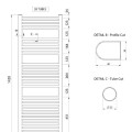 Полотенцесушитель / Радиатор Aqualine ALYA 600x1420 мм, Хром LLR105