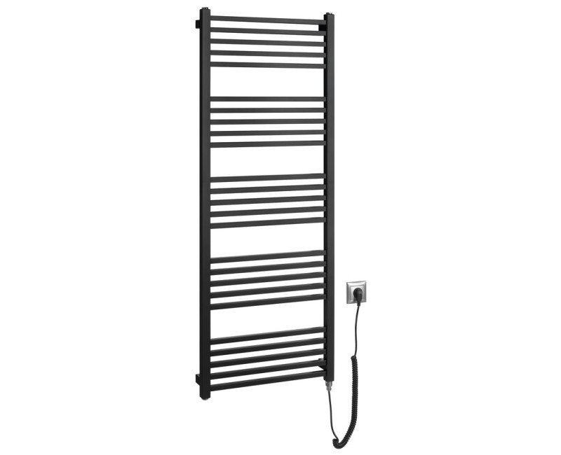 Dvieļu žāvētājs / Radiators Sapho  METRO-E elektriskais 500x1340mm 500 W, Melns Matēts ME513B