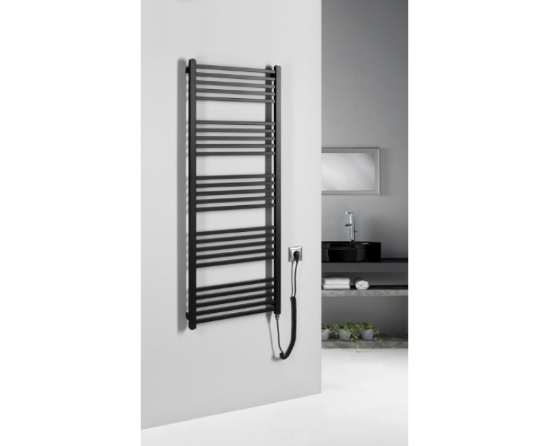 Dvieļu žāvētājs / Radiators Sapho  METRO-E elektriskais 500x1340mm 500 W, Melns Matēts ME513B