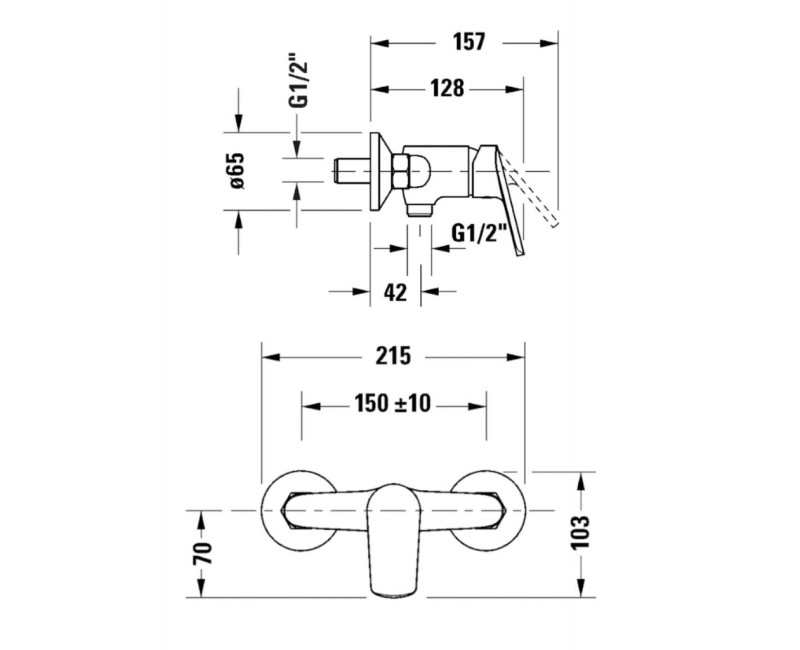 Dušas maisītājs Duravit DuraStyle Basic, Hromēts N14230000010