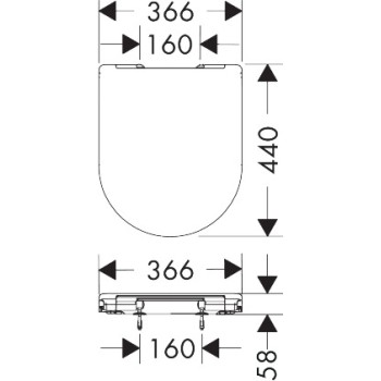 Poda vāks Hansgrohe  EluPura S ar SoftClose un QuickRelease 60200450 Balts