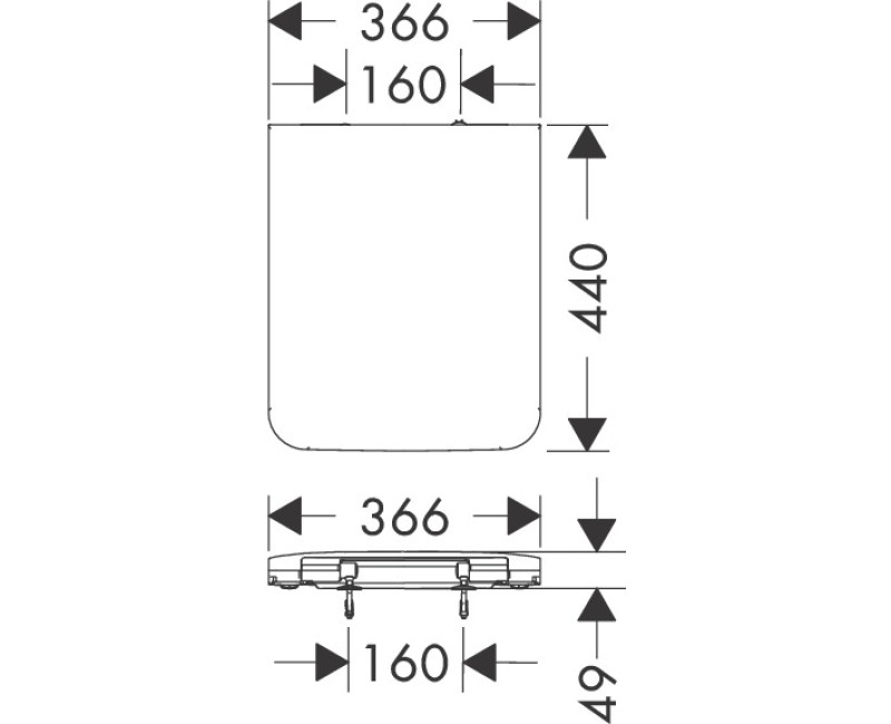 Poda vāks Hansgrohe EluPura ar Soft Close un QuickRelease 60198450 Balts