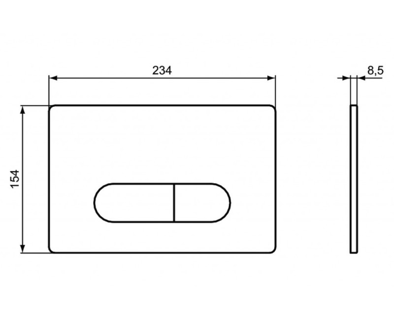 Ideal Standard Oleas P1 Paslėptam rėmui Matinis Chromas R0116JG
