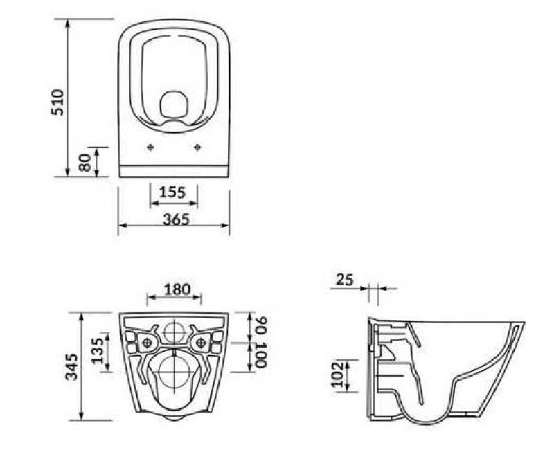 Piekaramais pods Cersanit City Rimless SET B220  ar Vāku Soft Close, EASY-OFF S701-405