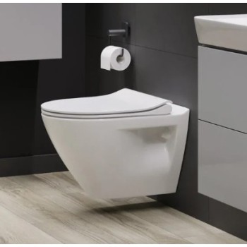 Piekaramais pods Cersanit Mille Rimfree, bez vāka balts S701-454