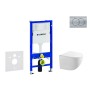 Комплект  Geberit рамой Duofix и кнопкой  Delta01 Matt Chrome подвесной унитаз Kielle Gaia Rimless с крышкой SoftClose.