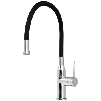 Virtuvės kranas Sapho Sili su lankstiu išleidimu, juodas/chromas SR426