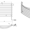 Dvieļu žāvētājs / Radiators AQUALINE Elektriskais 57x47cm, pelēks alumīnijs/metālisks RAL9007 SU210A