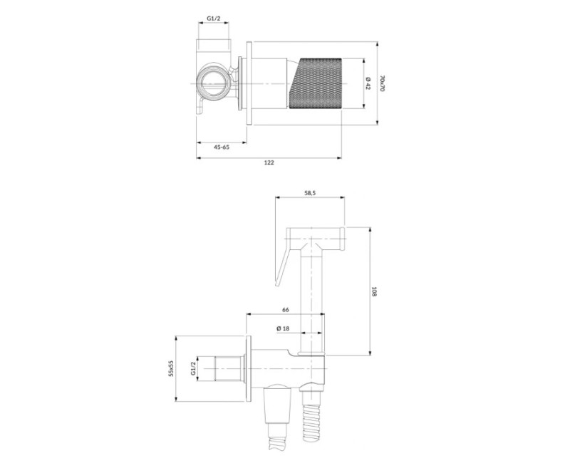 Bidetta maisītājs Omnires Contour iebūvējams Zelts