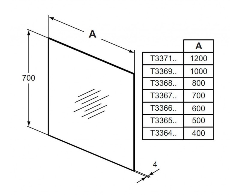 Vannas istabas spogulis Ideal Standard ar apgaismojumu 70x70cm  T3367BH