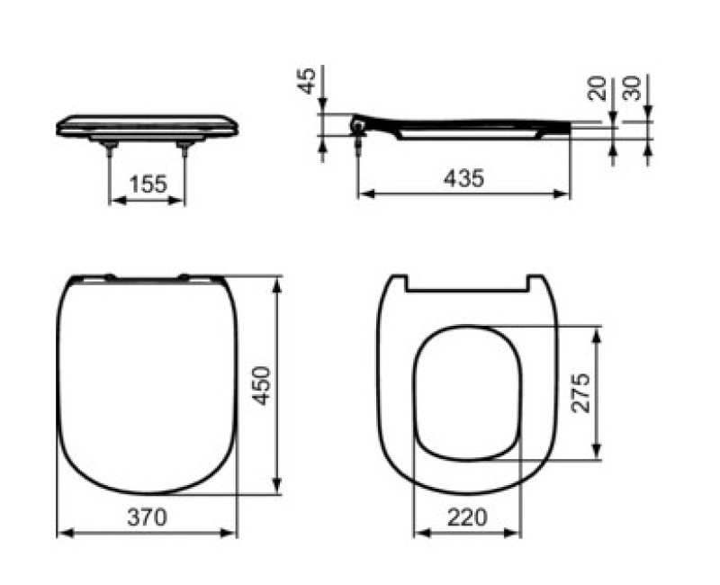 Крышка унитаза Ideal Standard Tesi с доводчиком Soft Close T352802