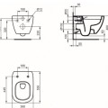Piekaramais pods Ideal Standard Tesi Rimless Bez Vāka T493201