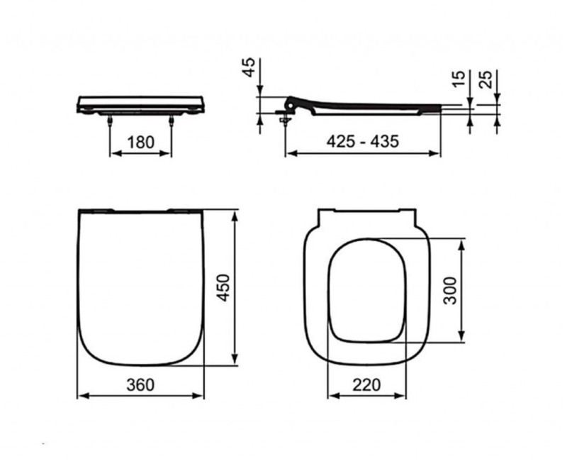 Кришка для унитаза Ideal Standard i.Life B с функцией SoftClose серое T500358