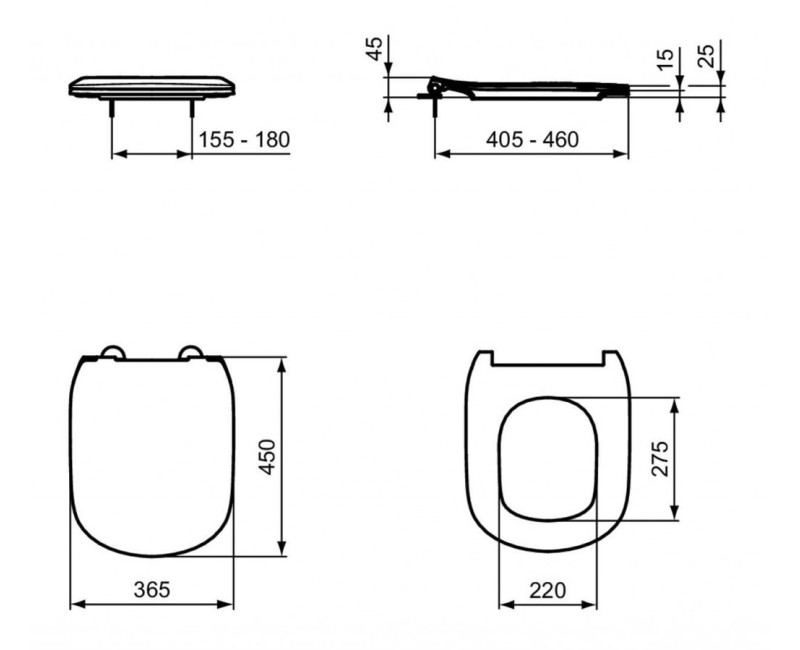 Poda vāks Ideal Standard Tesi ar SoftClose Balts T552201