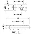 Dušas maisītājs Duravit Thermostatic, ar termostatu, Melns Matēts