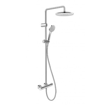 Dušas sistēma Duravit Showers ar termostatu, Dušas galva D 25 cm, 3 plūsmas, Hromēta