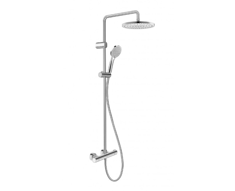 Dušas sistēma Duravit Showers ar termostatu, Dušas galva D 25 cm, 3 plūsmas, Hromēts