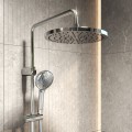 Dušas sistēma Duravit Showers ar termostatu, Dušas galva D 25 cm, 3 plūsmas, Hromēts