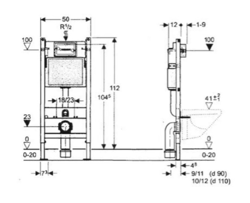 Tualetes poda komplekts Geberit Duofix rāmis ar Baltu Delta01 pogu pods Kielle Oudee Rimless un SoftClose Vāku