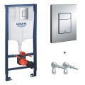 Комплект для Унитаза Grohe Rapid SL + Хромированная кнопка и крепления Skate Cosmopolitan, 38772001