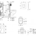 Tualetes poda komplekts Grohe rāmis Rapid SL+WC Kielle Oudee Rimless +hromēta poga Skate Cosmopolitan+vāks Soft Close 11BA1104