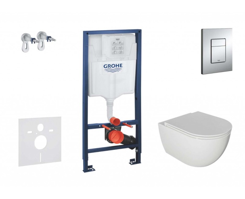Tualetes poda komplekts Grohe rāmis Rapid SL+WC Kielle Oudee Rimless +hromēta poga Skate Cosmopolitan+vāks Soft Close 11BA1104