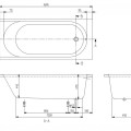Vanna Villeroy & Boch Architectura O.novo Solo, Akrilo, 170x75cm, balta UBA170CAS2V-01