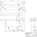 Ванна Villeroy & Boch Oberon 160x75 см, Quaryl, альпийский белый UBQ160OBE2V-01