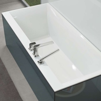 Ванна Villeroy & Boch Squaro Edge 12 Duo, 1800x800 мм, с сифоном, на ножках, Quaryl® белый