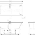 Vanna Villeroy & Boch Architectura Squaro Edge 12, 190x90cm, Quaryl® (Lietais marmors), Balta UBQ190SQE2DV-01