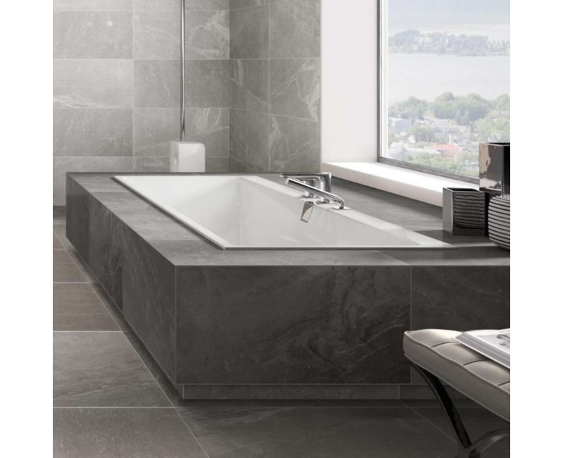 Vanna Villeroy & Boch Architectura Squaro Edge 12, 190x90cm, Quaryl® (Lietais marmors), Balta UBQ190SQE2DV-01