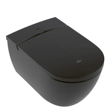 Piekaramais pods ar bide funkciju Villeroy & Boch ViClean I-100 CeramicPlus Rimfree ar SoftClose vāku Melns