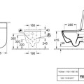 Piekaramais pods ar bide funkciju Villeroy & Boch ViClean I-100 CeramicPlus Rimfree ar SoftClose vāku Melns