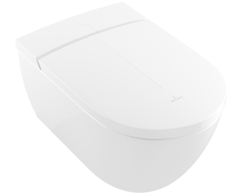 Piekaramais pods ar bide funkciju Villeroy & Boch ViClean I-200 CeramicPlus Rimfree ar SoftClose vāku Balts