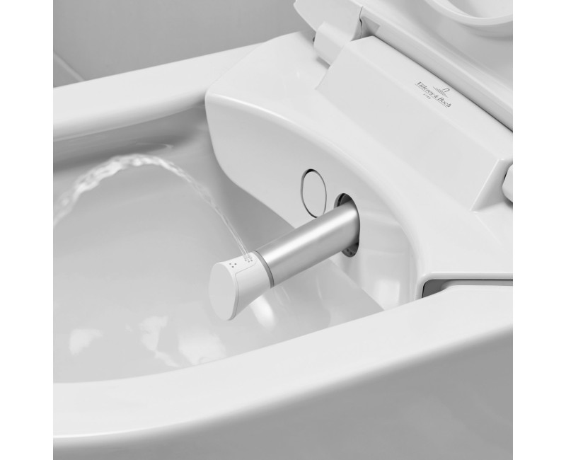 Piekaramais pods ar bide funkciju Villeroy & Boch ViClean I-200 CeramicPlus Rimfree ar SoftClose vāku Balts