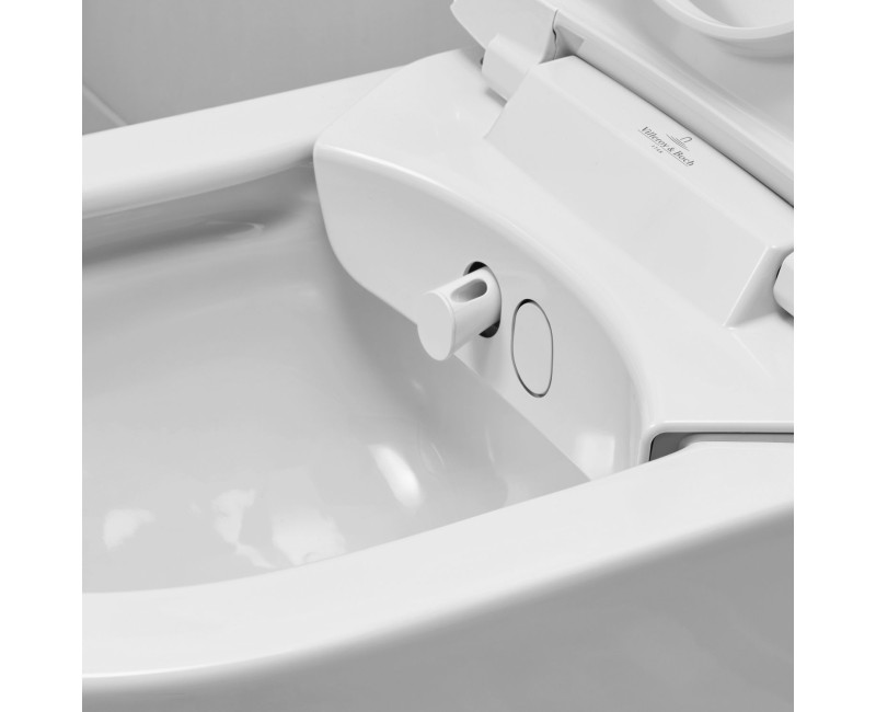 Piekaramais pods ar bide funkciju Villeroy & Boch ViClean I-200 CeramicPlus Rimfree ar SoftClose vāku Balts
