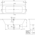 Vanna Villeroy & Boch Architectura Solo, Akrila, 170x70cm, balta UBA170ARE2V-01